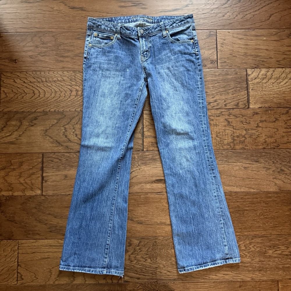 Vintage American Eagle Hipster Jeans Cotton Stretch Distressed McBling Y2K 12